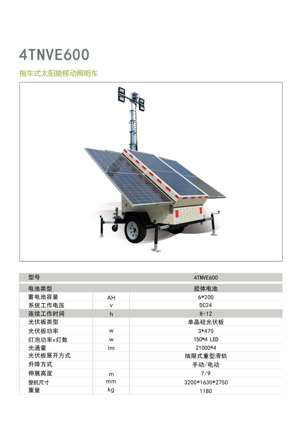 太阳能照明车4TNVE600